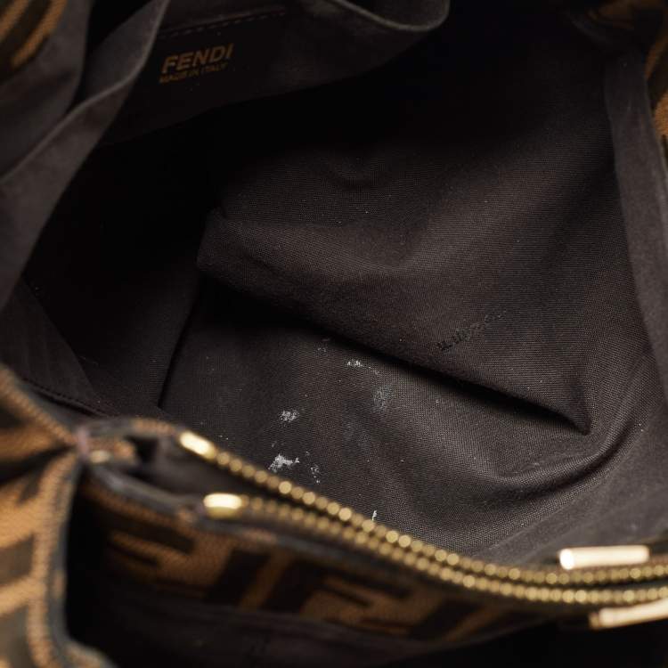 Pre Owned Fendi Tobacco Zucca Canvas and Leather Chef Tote
