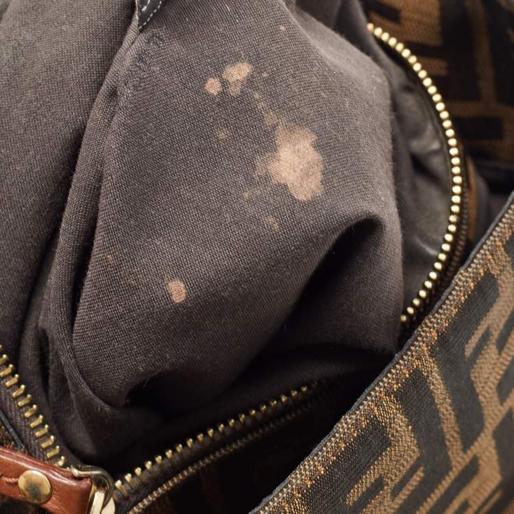 Pre Owned Fendi Tobacco Zucca Canvas and Leather Chef Tote