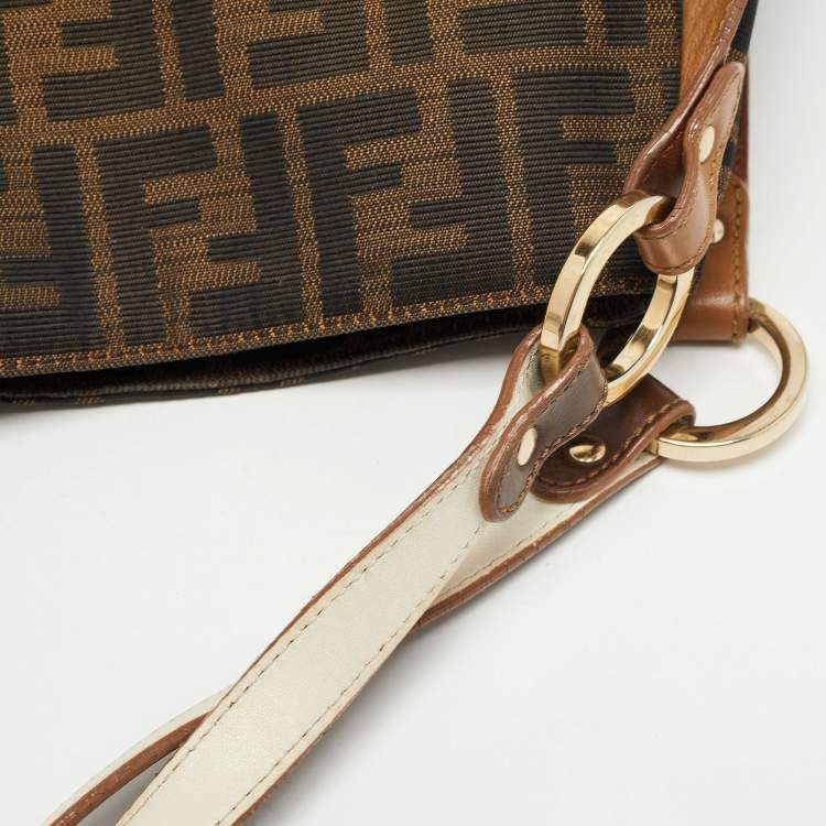 Pre Owned Fendi Tobacco Zucca Canvas and Leather Chef Tote