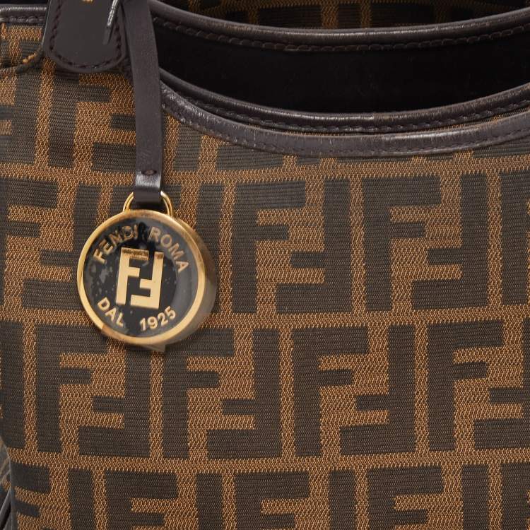 Pre Owned Fendi Tobacco Zucca Canvas and Leather Chef Shopper Tote