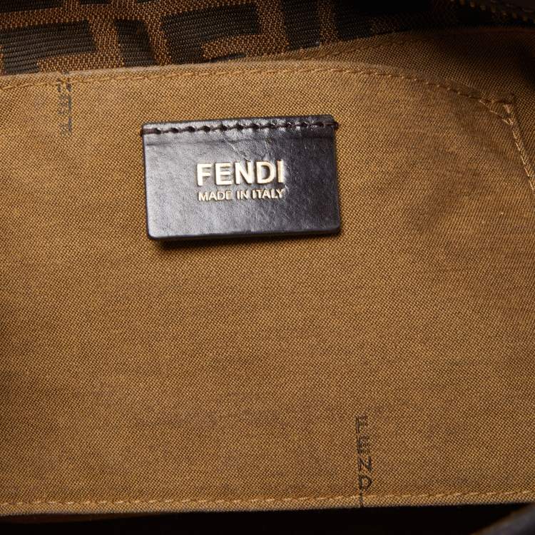 Pre Owned Fendi Tobacco Zucca Canvas and Leather Chef Shopper Tote