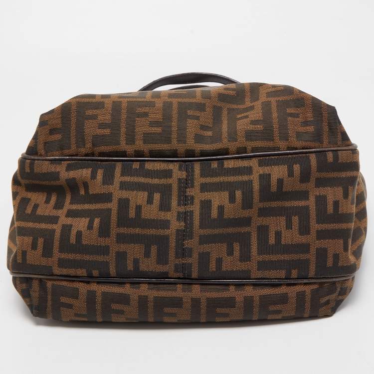 Pre Owned Fendi Tobacco Zucca Canvas and Leather Chef Shopper Tote