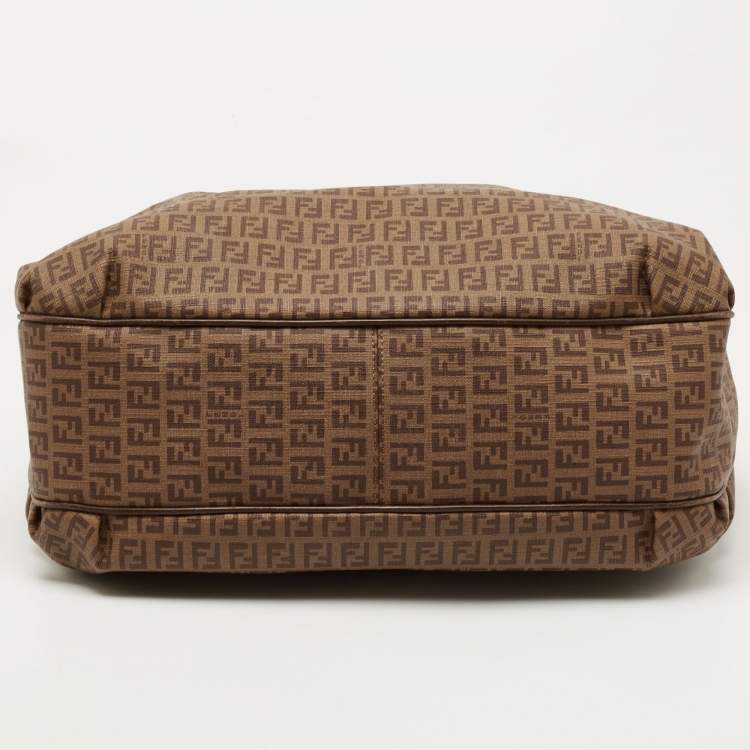 مملوكة مسبقًا Fendi Brown Zucchino Coated Canvas Chiusura Tote