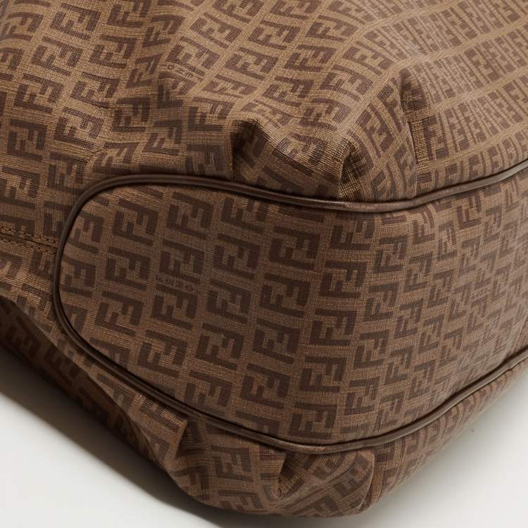 مملوكة مسبقًا Fendi Brown Zucchino Coated Canvas Chiusura Tote
