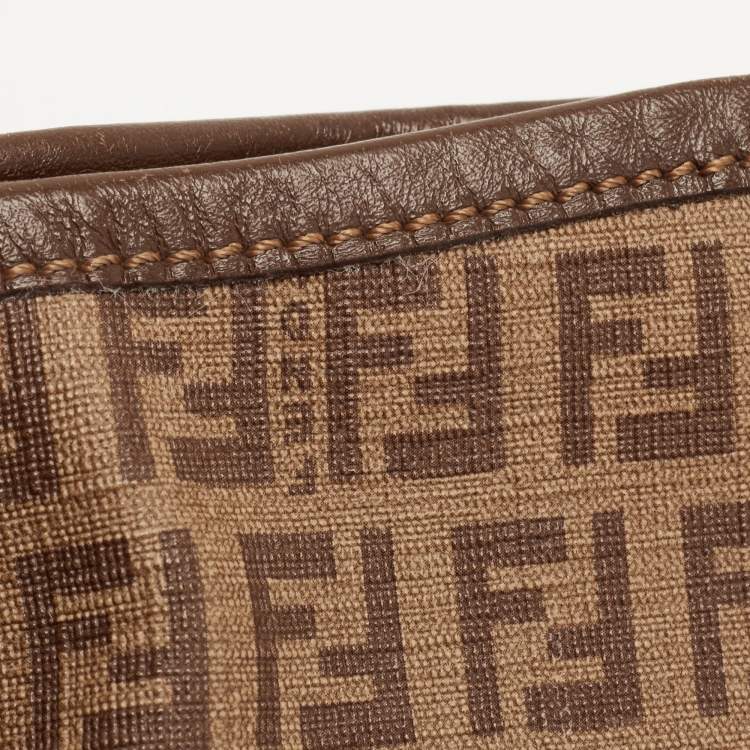 مملوكة مسبقًا Fendi Brown Zucchino Coated Canvas Chiusura Tote