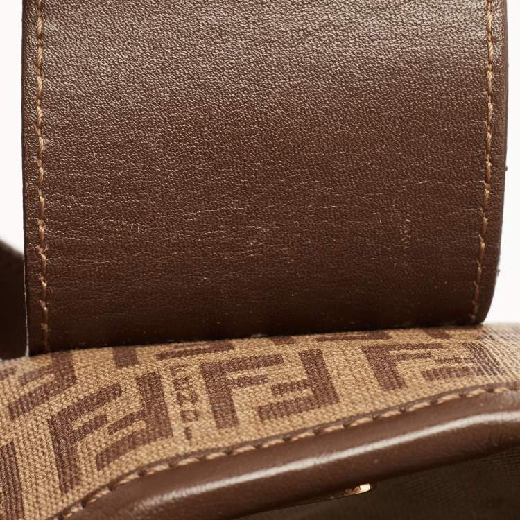 مملوكة مسبقًا Fendi Brown Zucchino Coated Canvas Chiusura Tote