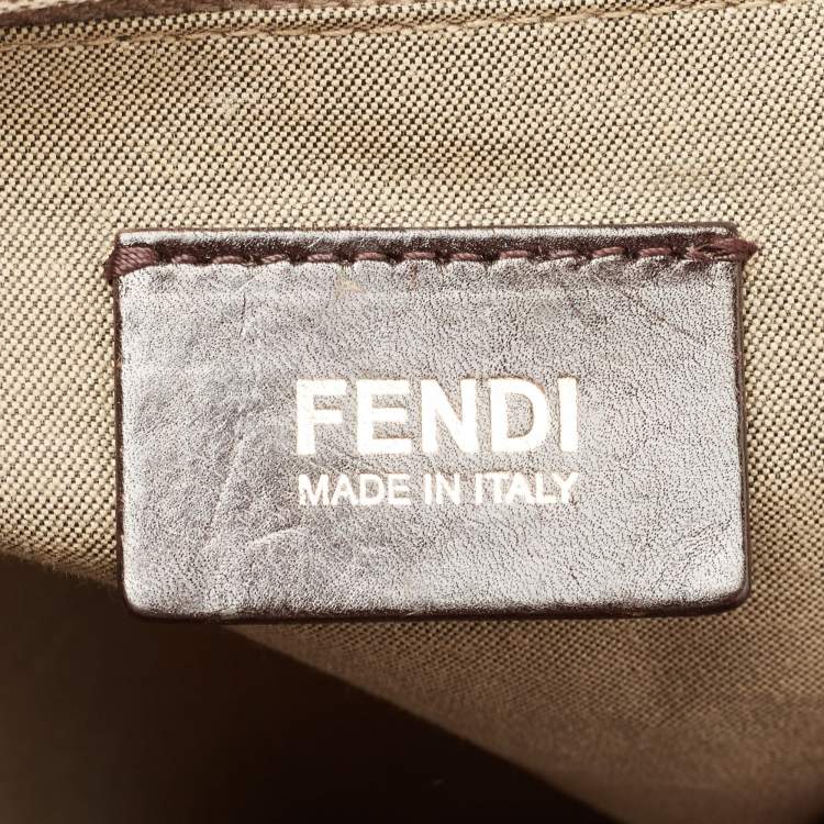 مملوكة مسبقًا Fendi Brown Zucchino Coated Canvas Chiusura Tote