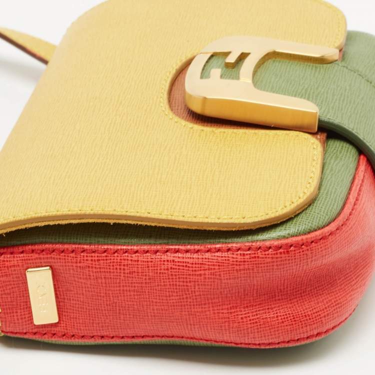 Pre Owned Fendi Multicolor Leather Small Chameleon Shoulder Bag
