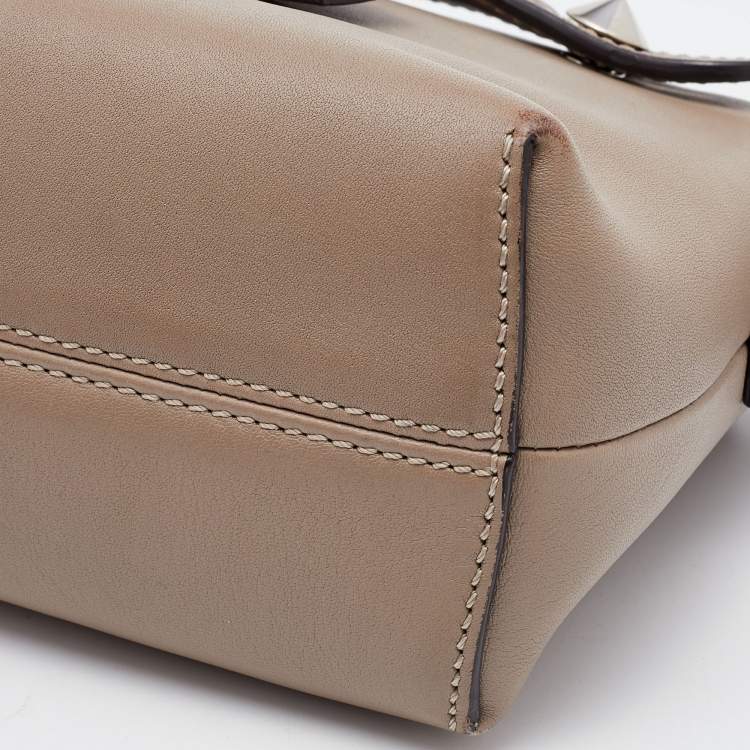 Pre Owned Fendi Beige Leather Micro By The Way Crossbody Bag