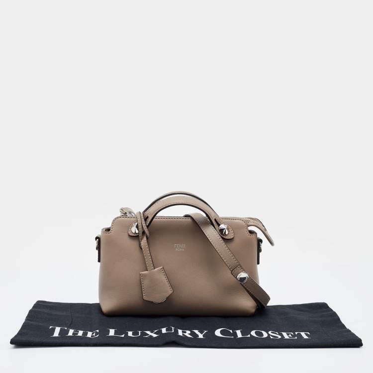 Pre Owned Fendi Beige Leather Micro By The Way Crossbody Bag