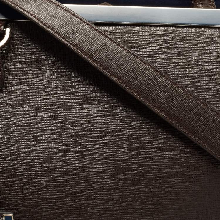 Pre Owned Fendi Brown Leather Medium 2Jours Tote 
