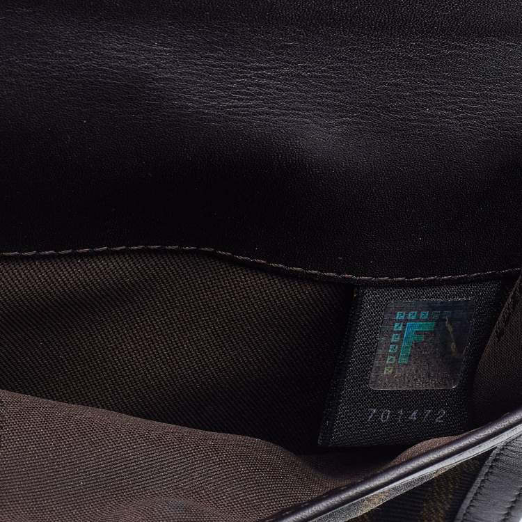 Pre Owned Fendi Tobacco Zucca Canvas and Leather Compact Wallet