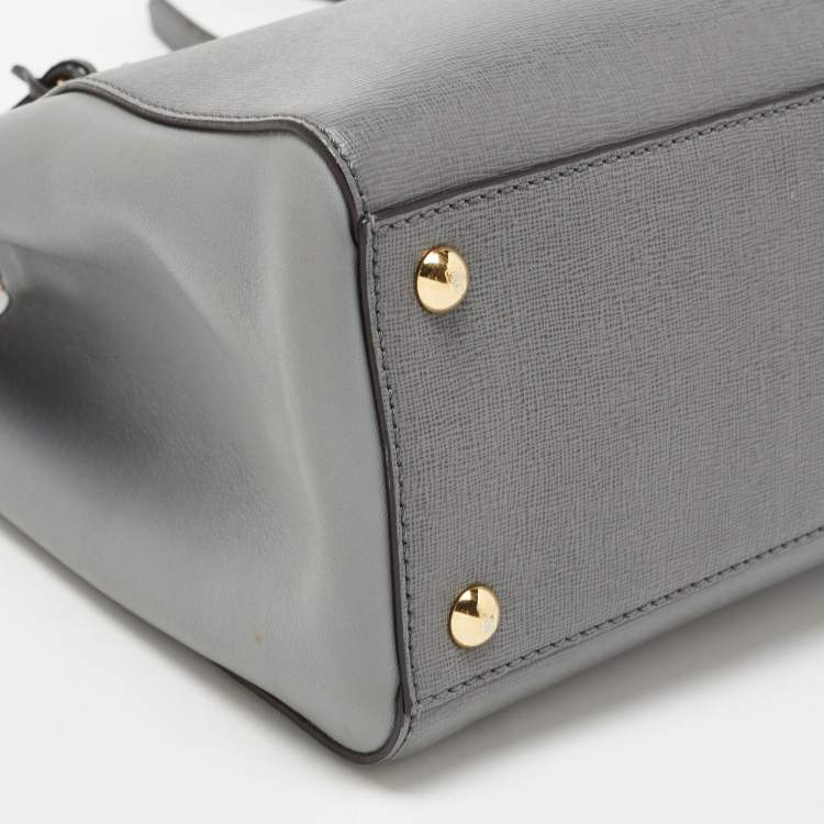 Pre Owned Fendi Grey Leather Petite 2Jours Tote