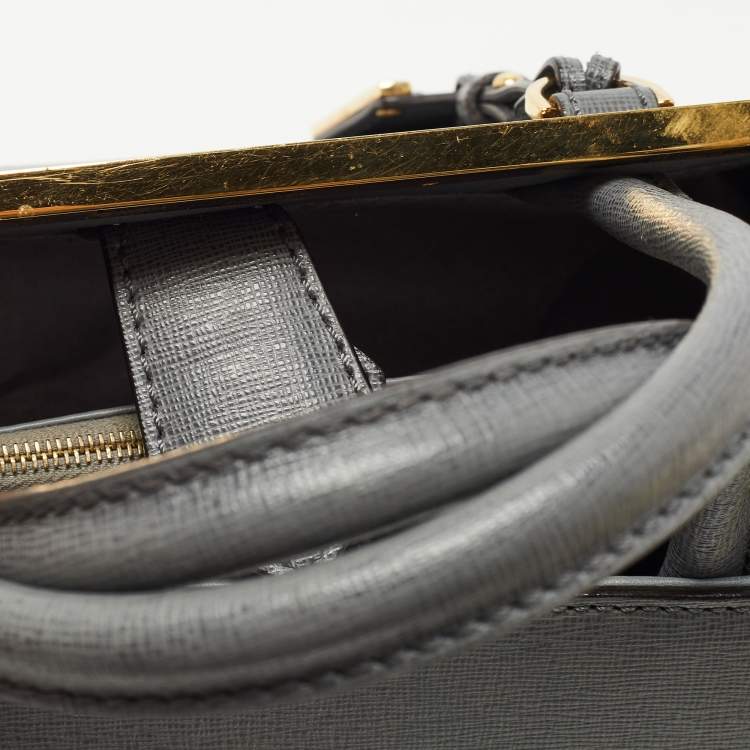Pre Owned Fendi Grey Leather Petite 2Jours Tote