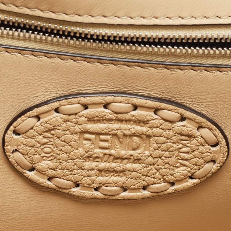 Pre Owned Fendi Beige Selleria Leather Baguette Shoulder Bag