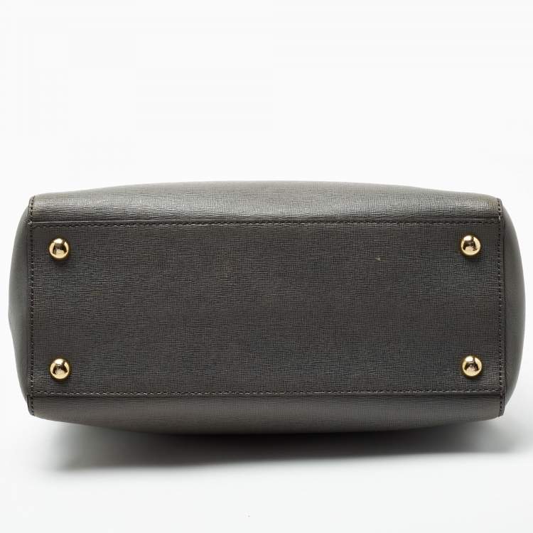 Pre Owned Fendi Grey Leather Small 2Jours Tote