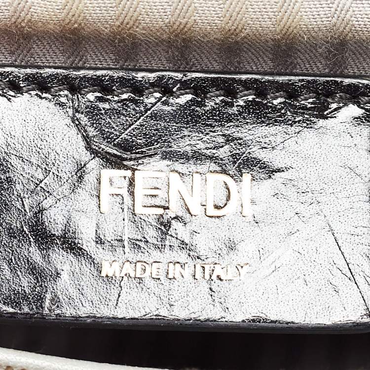 Pre Owned Fendi Grey Leather Small 2Jours Tote