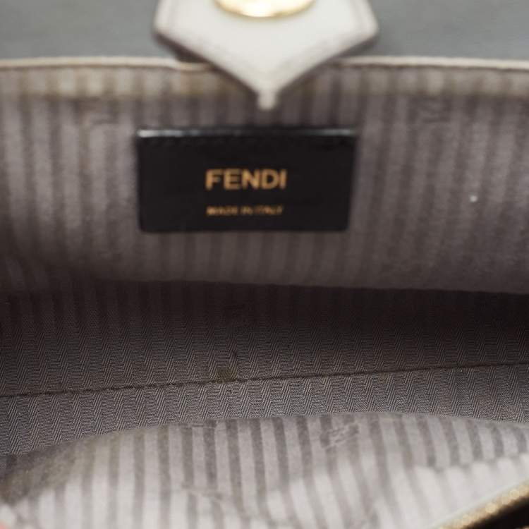 Pre Owned Fendi Grey Leather Small 2Jours Tote