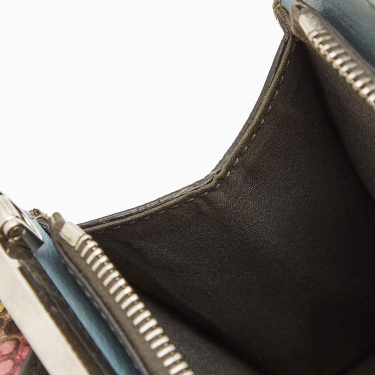 Pre Owned Fendi Multicolor Leather and Python Mini Demi Jour Top Handle Bag