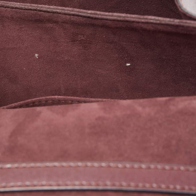 Pre Owned Fendi Burgundy Leather Small Kan I Chain Shoulder Bag