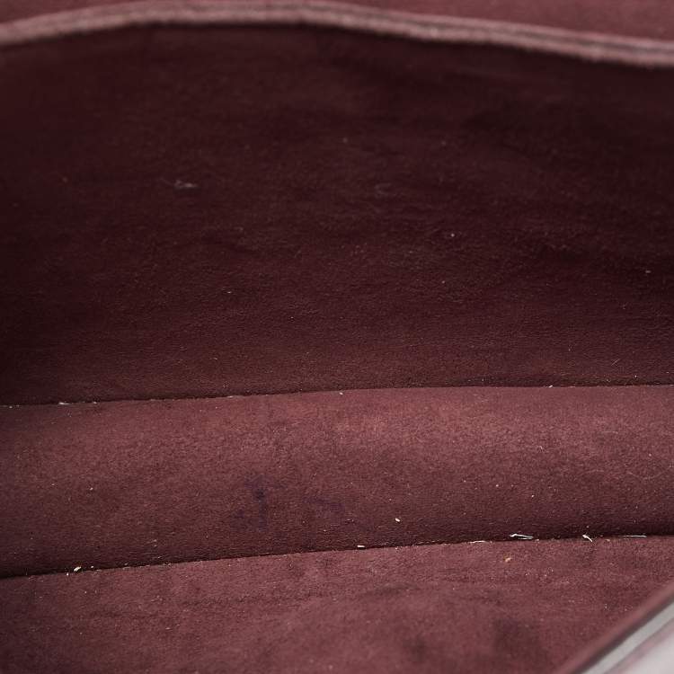 Pre Owned Fendi Burgundy Leather Small Kan I Chain Shoulder Bag