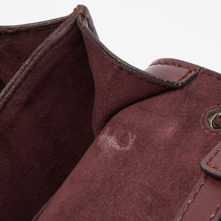 Pre Owned Fendi Burgundy Leather Small Kan I Chain Shoulder Bag