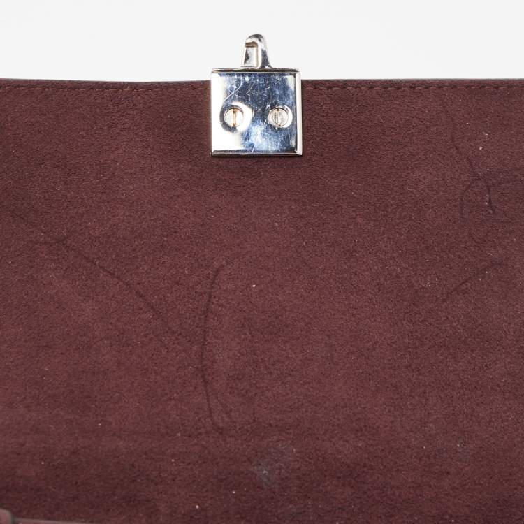 Pre Owned Fendi Burgundy Leather Small Kan I Chain Shoulder Bag