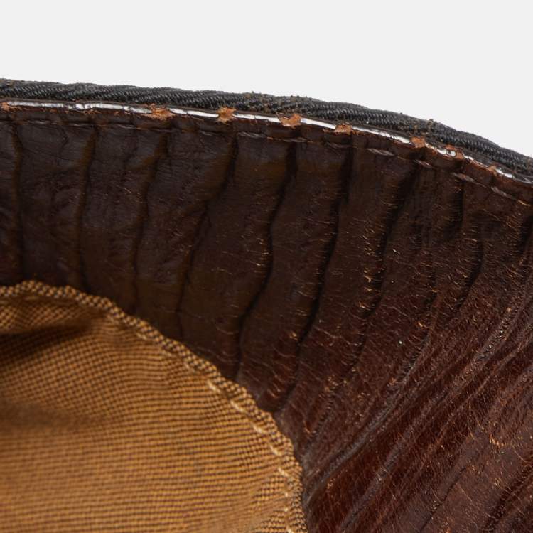 Pre Owned Fendi Brown Zucca Canvas and Leather Small Zucca Chef De Jour Bag