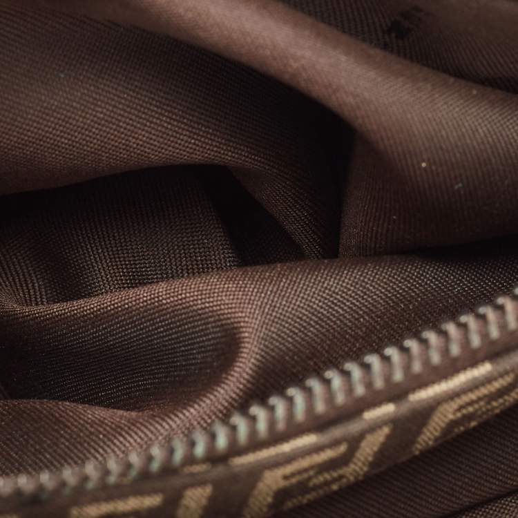 مملوكة مسبقًا Fendi Dark Brown Zucchino Canvas Shoulder Bag