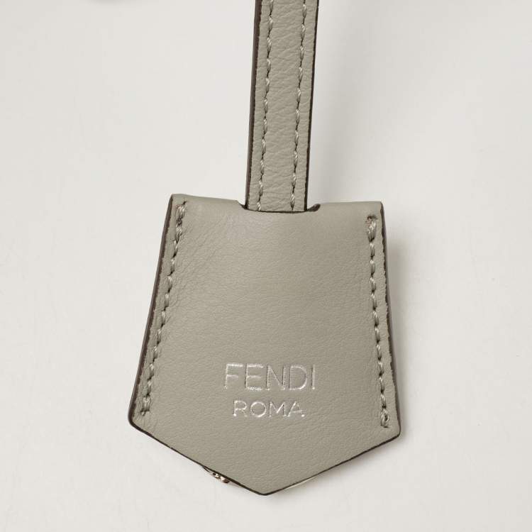 Pre Owned Fendi Grey Leather Mini Crystals Embellished By The Way Crossbody Bag