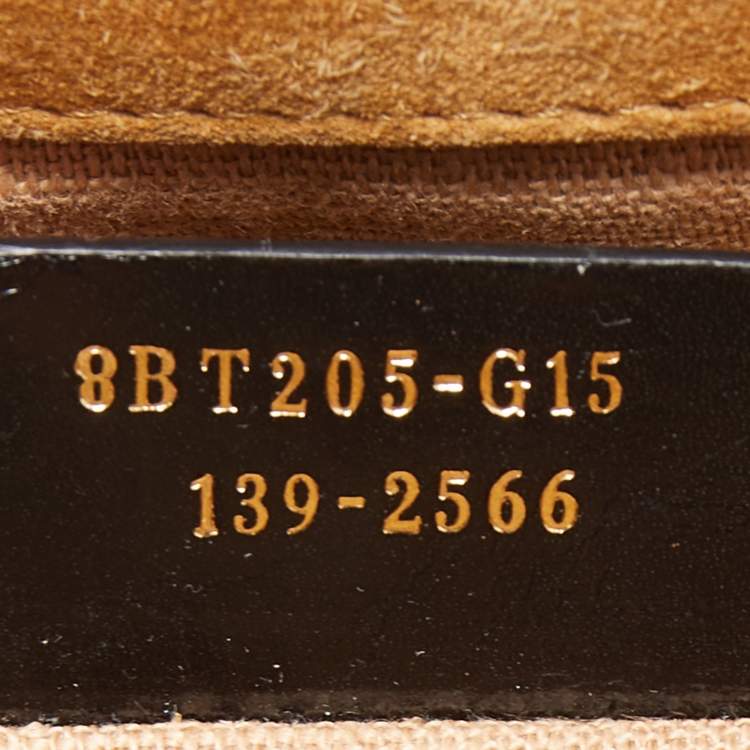 Pre Owned Fendi Tobacco Pequin Canvas Large Claudia Shoulder Bag