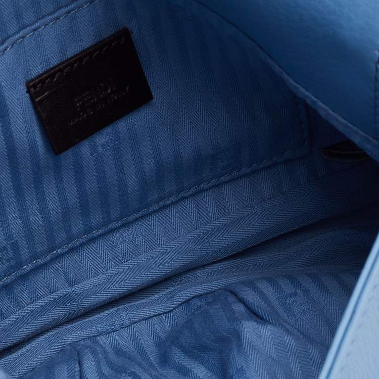Pre Owned Fendi Blue Leather Fendista Pochette Crossbody Bag