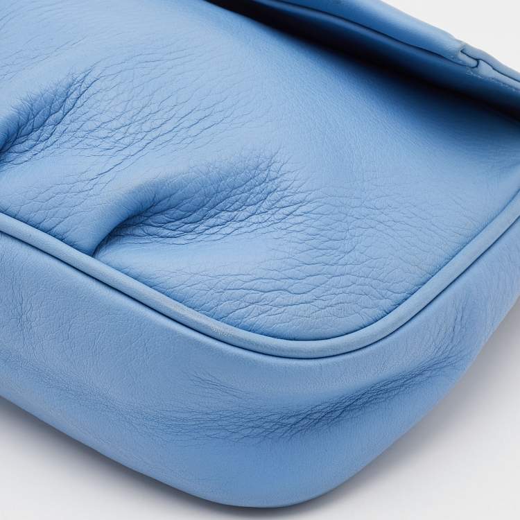 Pre Owned Fendi Blue Leather Fendista Pochette Crossbody Bag