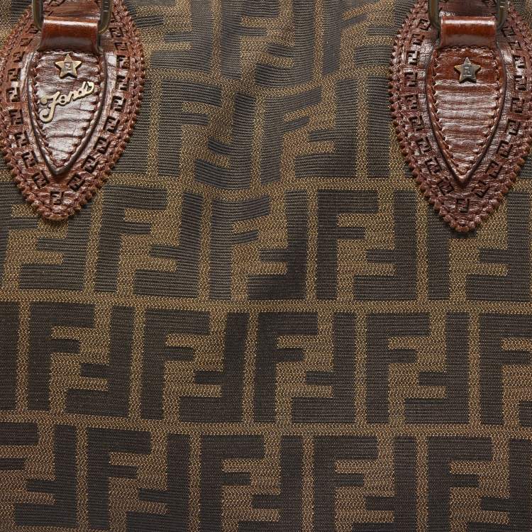 Pre Owned Fendi Tobacco Zucca Canvas and Leather Medium Chef De Jour Tote