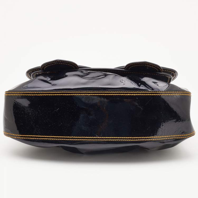 Pre Owned Fendi Black Patent Leather B Shoulder Bag