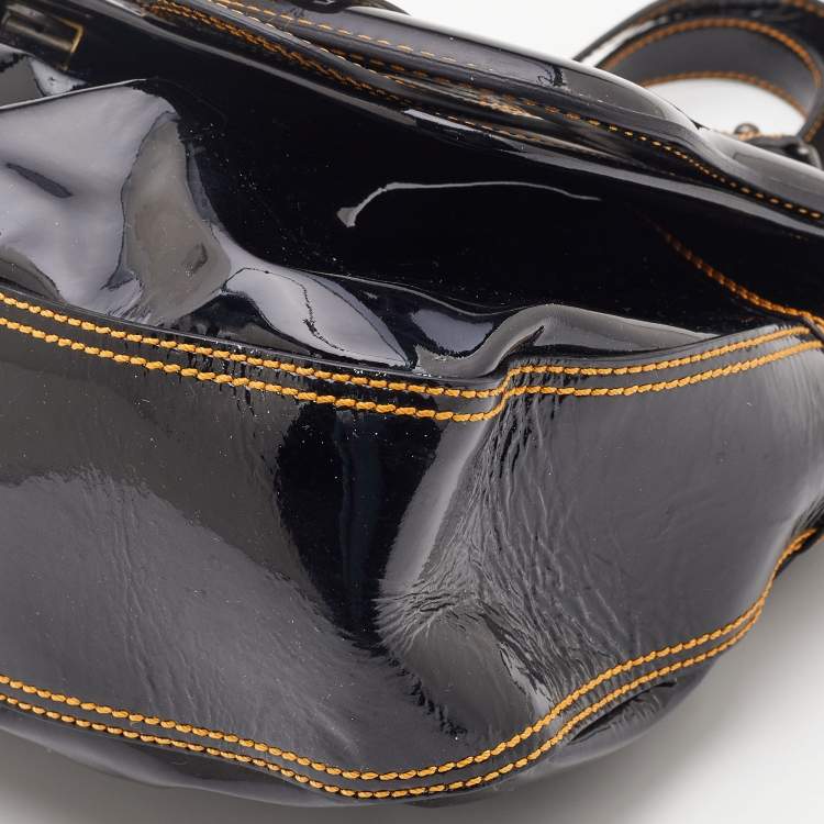 Pre Owned Fendi Black Patent Leather B Shoulder Bag