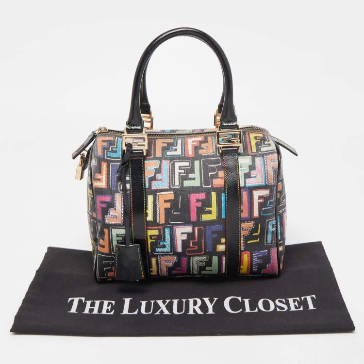 Pre Owned Fendi Multicolor Coated Canvas Forever Bauletto Boston Bag