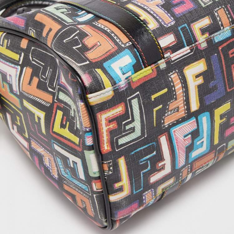 Pre Owned Fendi Multicolor Coated Canvas Forever Bauletto Boston Bag