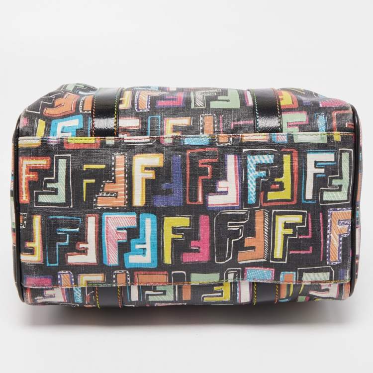 Pre Owned Fendi Multicolor Coated Canvas Forever Bauletto Boston Bag