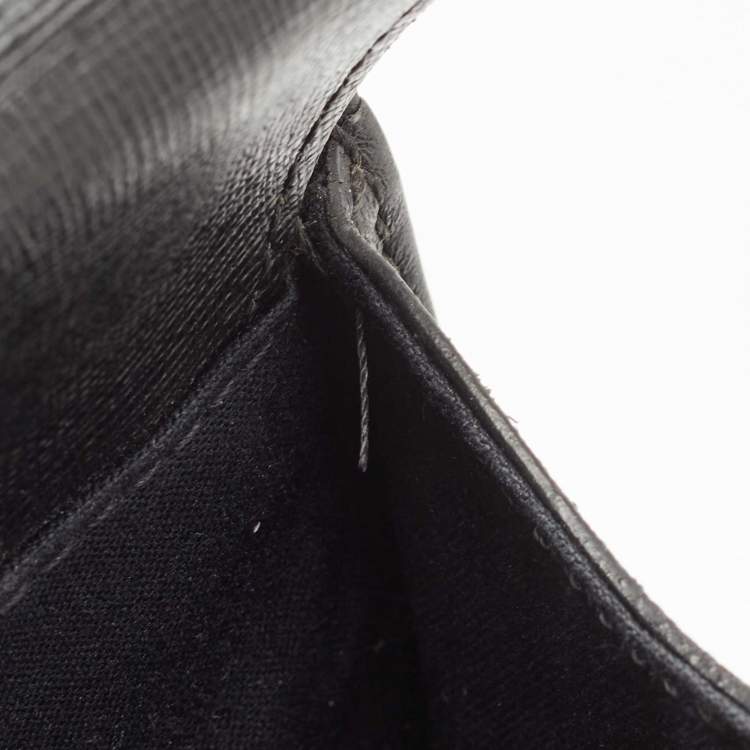 Pre Owned Fendi Black/Silver Textured Leather Small Demi Jour Top Handle Bag