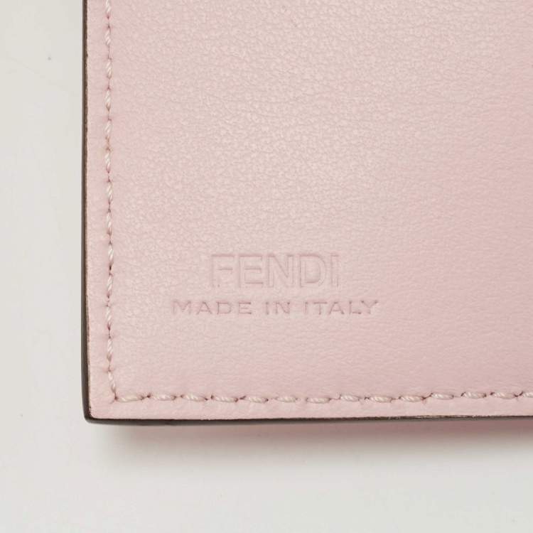 Pre Owned Fendi Light Pink Leather F is Fendi Trifold Wallet