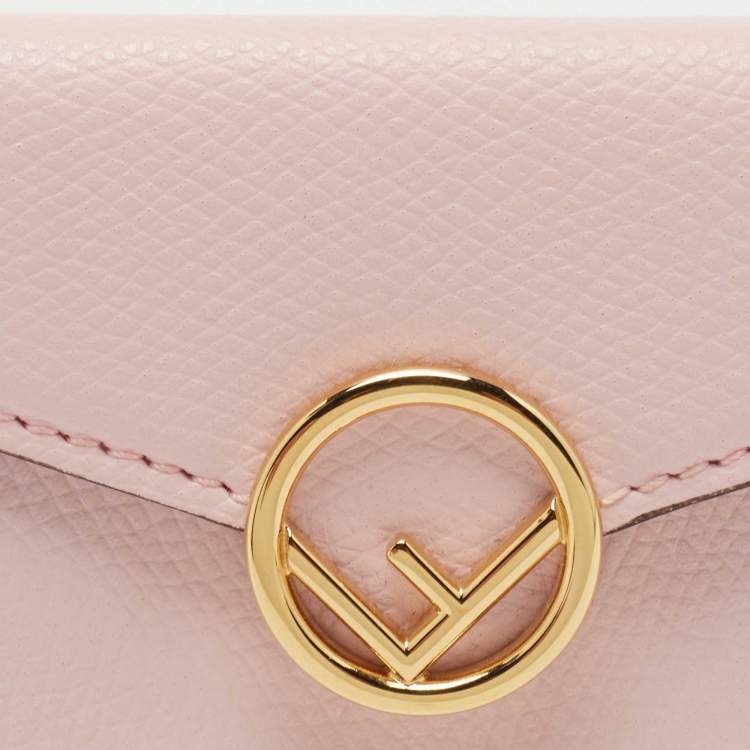 Pre Owned Fendi Light Pink Leather F is Fendi Trifold Wallet