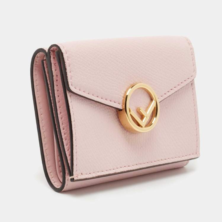 Pre Owned Fendi Light Pink Leather F is Fendi Trifold Wallet