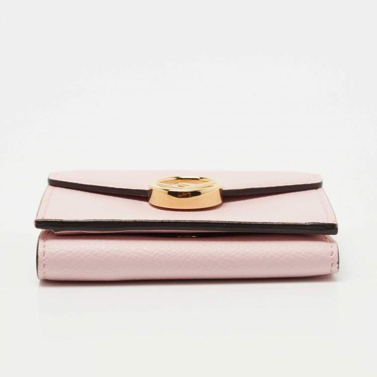 Pre Owned Fendi Light Pink Leather F is Fendi Trifold Wallet