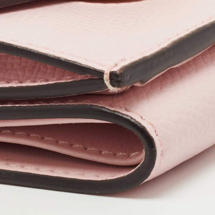 Pre Owned Fendi Light Pink Leather F is Fendi Trifold Wallet