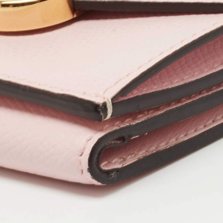 Pre Owned Fendi Light Pink Leather F is Fendi Trifold Wallet