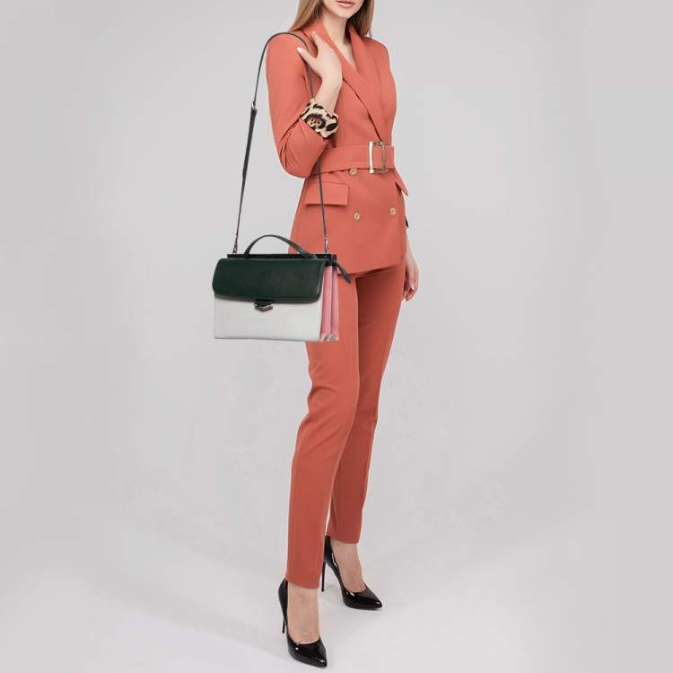 مملوكة مسبقًا Fendi Multicolor Leather Small Demi Jour Top Handle Bag