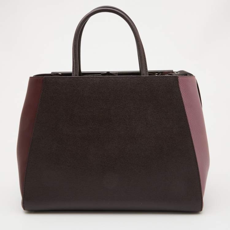 Pre Owned Fendi Tri Color Leather Medium 2Jours Tote