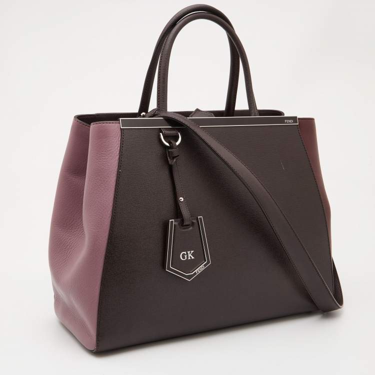Pre Owned Fendi Tri Color Leather Medium 2Jours Tote