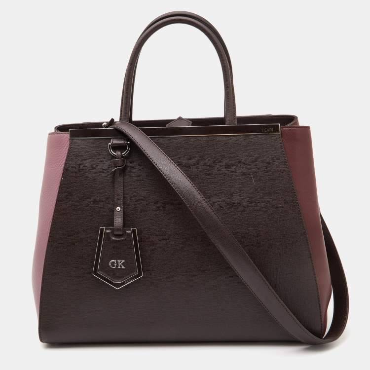 Pre Owned Fendi Tri Color Leather Medium 2Jours Tote